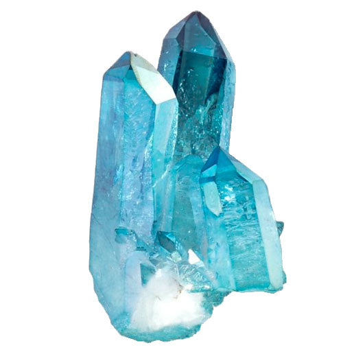 Quartz Aqua Aura pointe minéraux cristaux