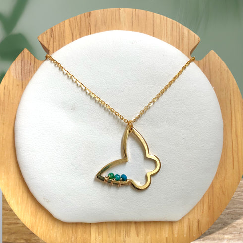 Collier minéral PAPILLON ✦ Chrysocolle