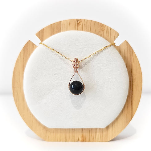 Collier minéral MIA ✦ Obsidienne Oeil Céleste