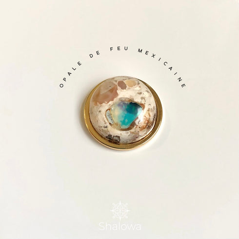 Collier minéral Opale de Feu Cantera du Mexique