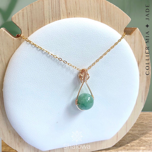 Collier minéral MIA ✦ Jade Vert